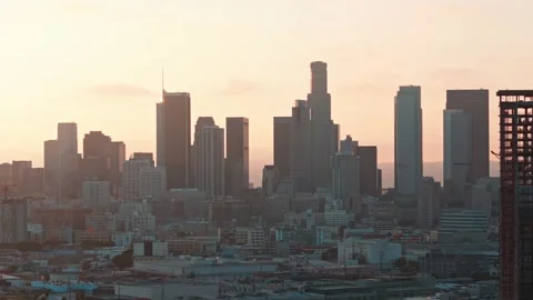 Down Town Los Angeles View on Sunset 库存影片 250971968