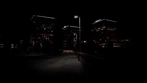 Down town night cinematic shot Stock Footage 75367066