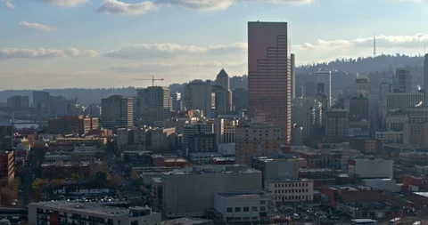 Down Town Portland (AERIAL) Stock Footage