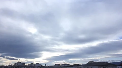 Down town, sky time lapse clouds and sun Stock Footage 45696815