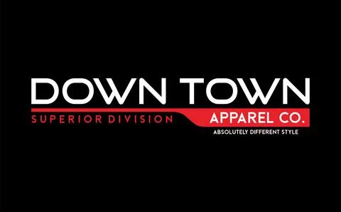 Down town vector typography for t-shirt. perfect for simple style Stock Illustration