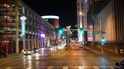 Down town vegas palm trees Video stock 46905717