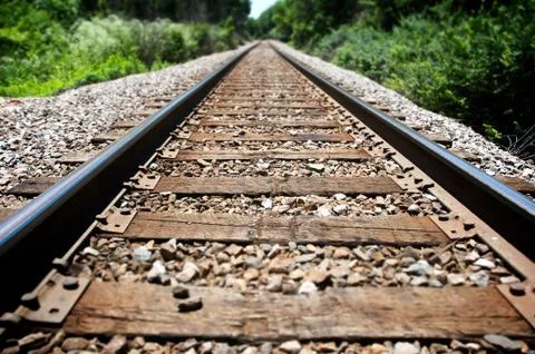 Down the tracks Stock-Fotos