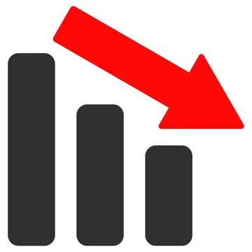 Down Trend Bar Chart Flat Icon Vector Stock Illustration