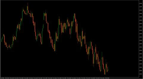Down Trend Chart - Black Background 1 Stock Illustration