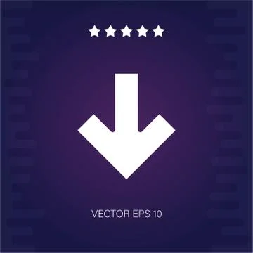 Down vector icon Stock Illustration