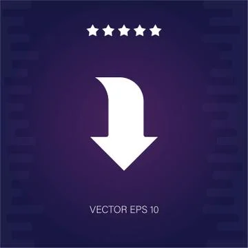 Down vector icon Stock Illustration