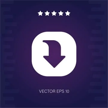 Down vector icon Stock Illustration