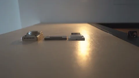 Down view hand holding key card insert box card for open and close system room Vídeo Stock 122881162