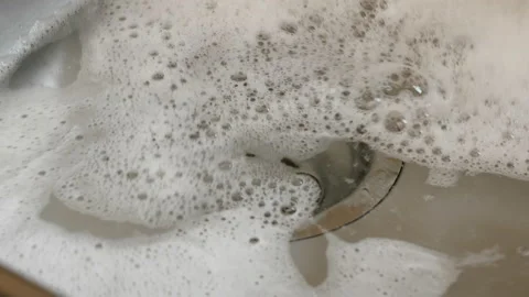 A down view of a kitchen sink drain. Stock Footage 90043951