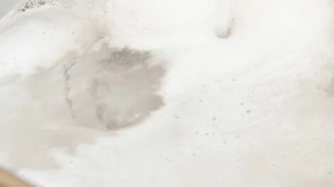 A down view of a kitchen sink filling up. Stock Footage 90886487