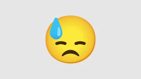 Downcast Face Emoji Animated on a Transparent Background. 库存影片 282365415