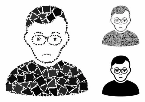 Downer Mosaic Icon of Abrupt Elements Illustrazione stock