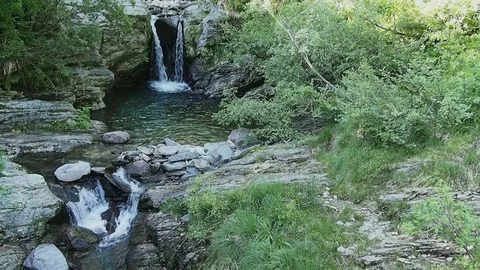Downfall or waterfall with river and water stream Video stock 79477458