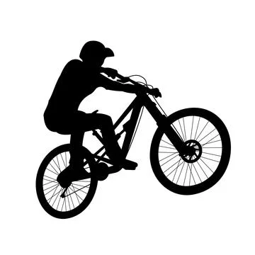 Downhill biker silhouette Stock Illustration