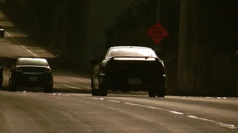 Downhill freeway change lanes Stock-Footage 7731580