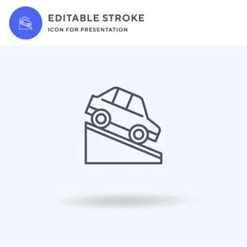 Downhill icon vector, filled flat sign, solid pictogram isolated on white, logo Stock Illustration