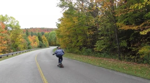 Downhill with a Longboard 스톡 동영상 49647580
