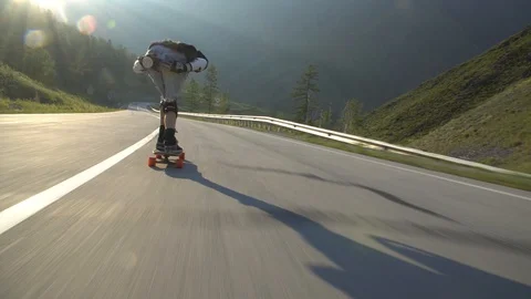 Downhill longboarding	 Stock Footage 94396005