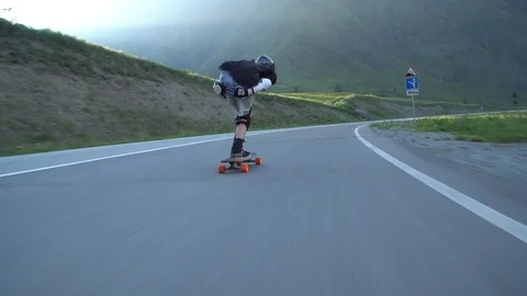 Downhill longboarding	 Stock Footage 94396030
