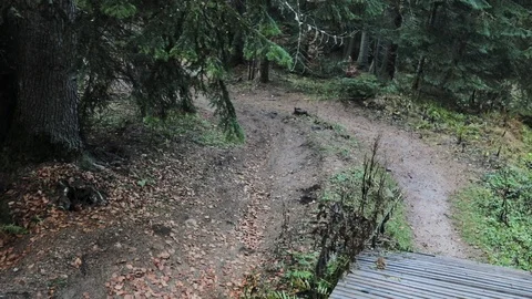 Downhill mountain biker Stock Footage 87478972