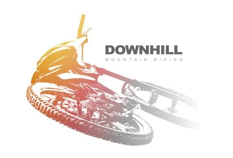Downhill mountain biking background. Vector Illustration. Stock Illustration