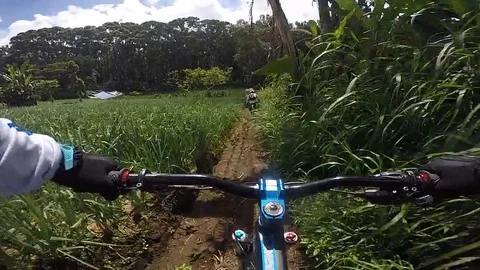 Downhill Mountain Biking Stock Footage 92076004