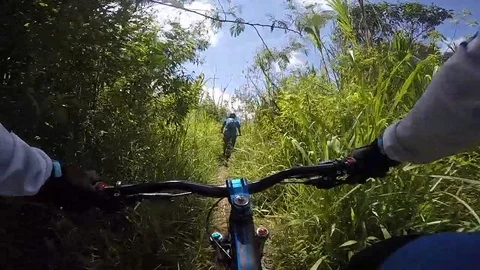 Downhill Mountain Biking Stock Footage 92076762