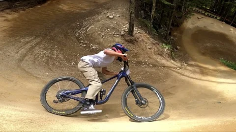 Downhill Mountain Biking Stock Footage 282307191