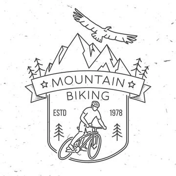 Downhill mountain biking. Vector illustration. Concept for shirt or logo, print Stock Illustration
