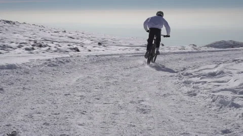 Downhill Mtb on Snow 스톡 동영상 138404256