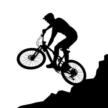 Downhill racer doing stunts Stock Illustration