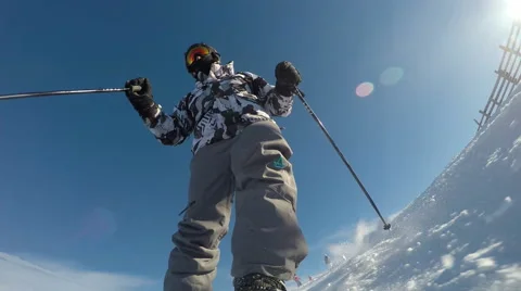 Downhill Skier 4K 스톡 동영상 46041804