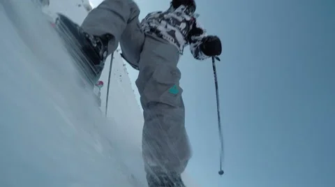 Downhill Skier 4K Stock-Footage 46042532