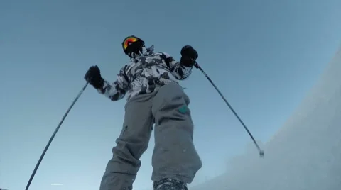 Downhill Skier HD 스톡 동영상 46117214