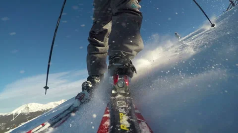 Downhill Skier HD Stock Footage 46117258