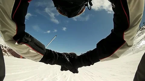 Downhill Skiing 50FPS Stock Footage 10844184