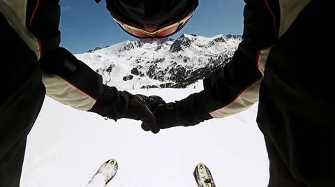 Downhill skiing Stock Footage 10850835