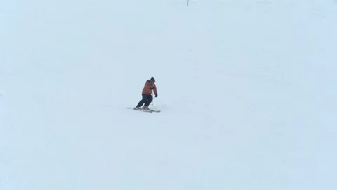 Downhill skiing  Stock Footage 128599826