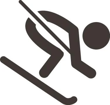 Downhill skiing Stock Illustration