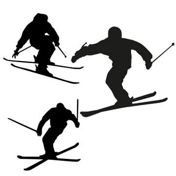 Downhill skiing Stock Illustration