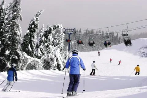 Downhill skiing Stock Photos