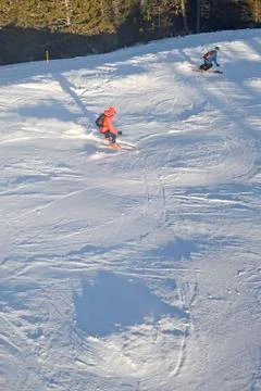 Downhill skiing Stock Photos