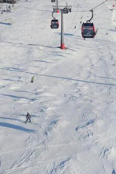 Downhill skiing Stock Photos