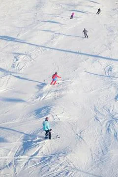 Downhill skiingd Stock Photos