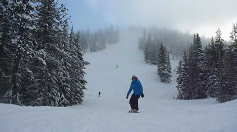 Downhill Slope Riders Stock Footage 8911900