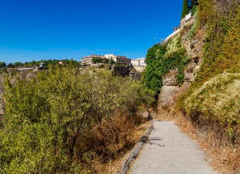 Downhill track in the vicinity of Ronda. Spain Stock Photos