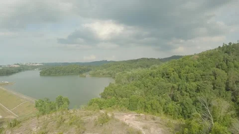 Downhill to the water dam Stock Footage 241086695