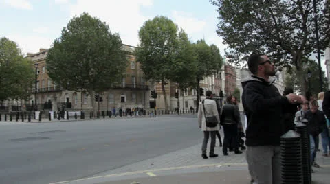 Downing St Pan Stock Footage 24386523
