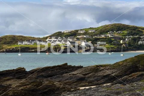 Downings, a Gaeltacht village and townland on the Rosguill peninsula Stock Photos